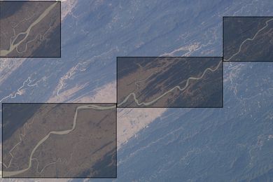 bounding boxes surrounding a river