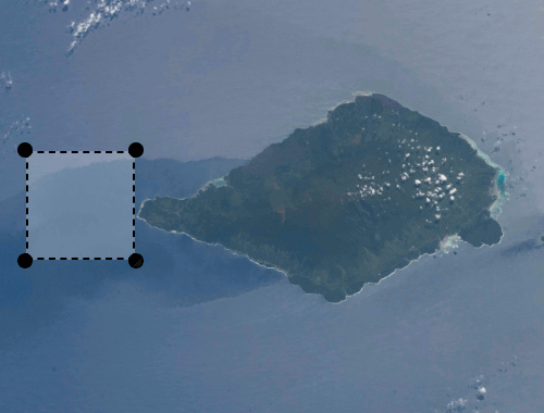 animation detailing resizing and moving box around an island