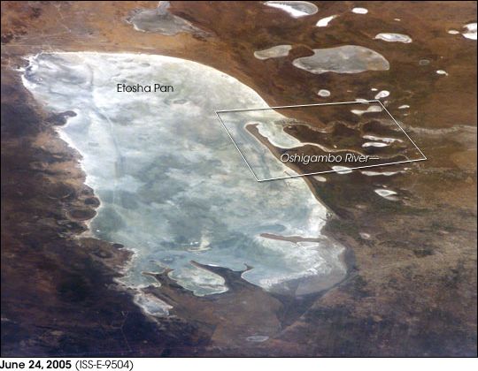 Oshigambo River and Etosha Pan, Namibia