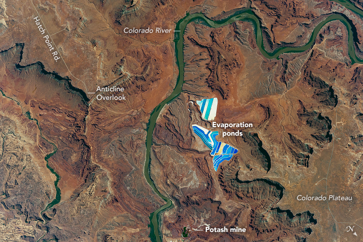 Solar Evaporation Ponds near Moab, Utah