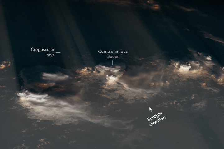 Crepuscular Rays and Cumulonimbus Clouds