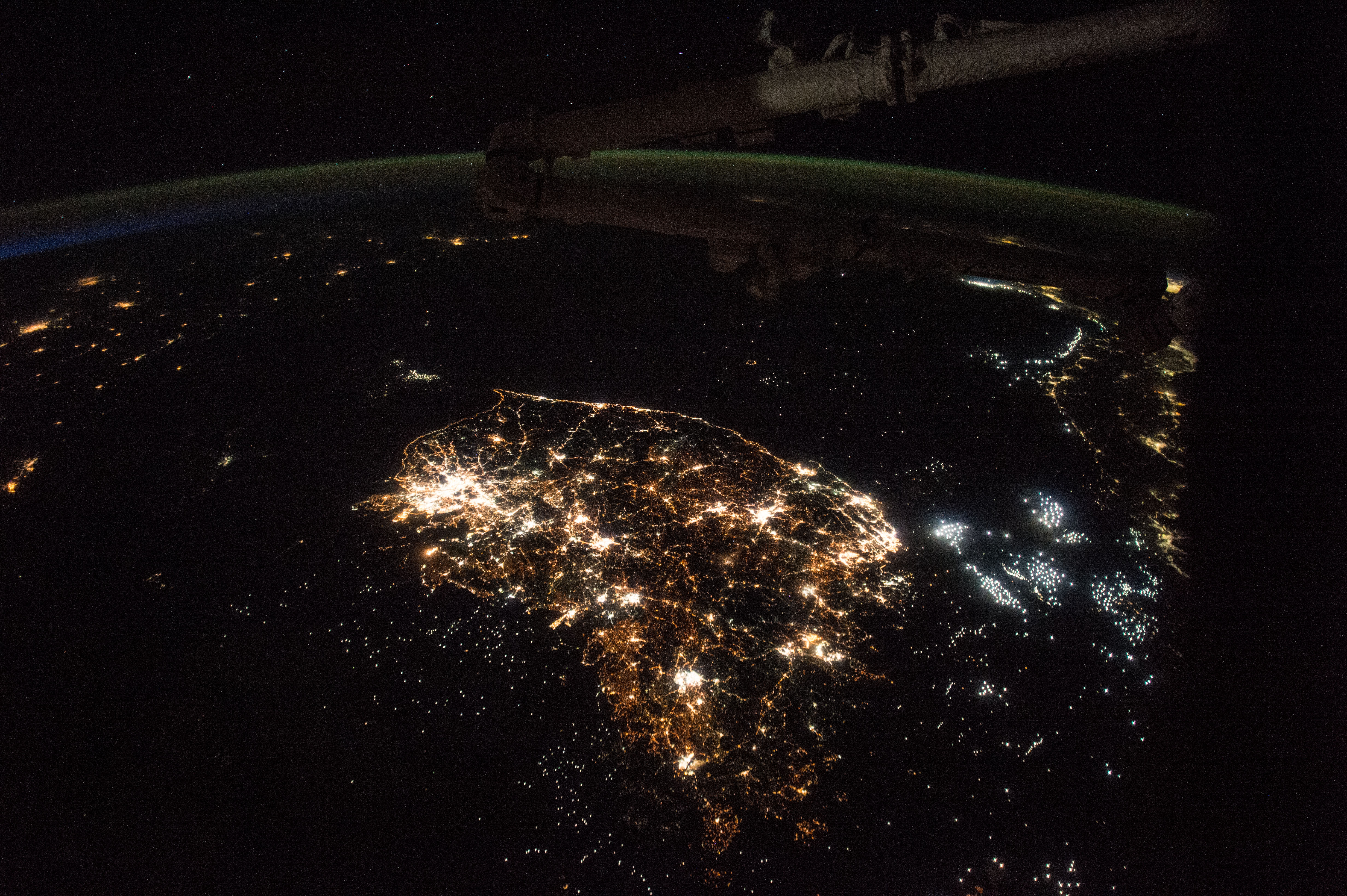 Ночной снимок со спутника Северная Корея