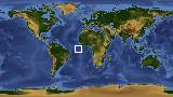World map with latitude -1.3 and longitude -17.8 marked