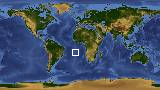 World map with latitude -15.4 and longitude -11.2 marked