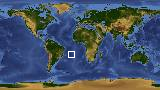 World map with latitude -18.2 and longitude -20.1 marked