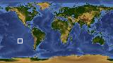 World map with latitude -27.5 and longitude -115.3 marked