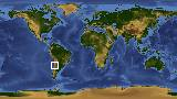 World map with latitude -29.1 and longitude -68.1 marked