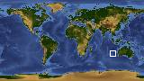 World map with latitude -29.1 and longitude 101.9 marked