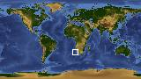 World map with latitude -29.8 and longitude 12.0 marked