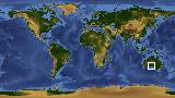 World map with latitude -31.6 and longitude 132.2 marked