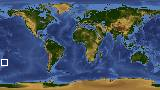 World map with latitude -35.1 and longitude -170.1 marked
