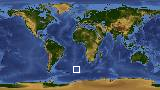 World map with latitude -48.5 and longitude -8.4 marked