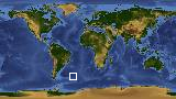 World map with latitude -49.6 and longitude -30.5 marked