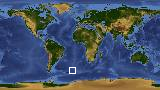 World map with latitude -50.3 and longitude -16.6 marked