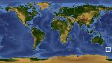 World map with latitude -51.2 and longitude 167.2 marked