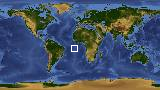 World map with latitude -6.0 and longitude -12.5 marked