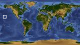 World map with latitude 22.3 and longitude -158.9 marked