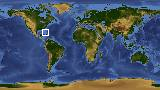 World map with latitude 24.6 and longitude -78.3 marked