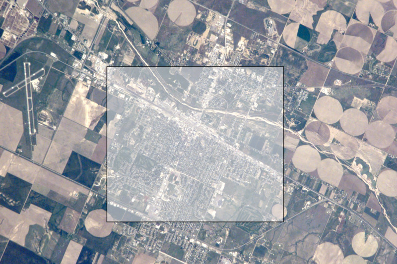 bounding box surrounding a city